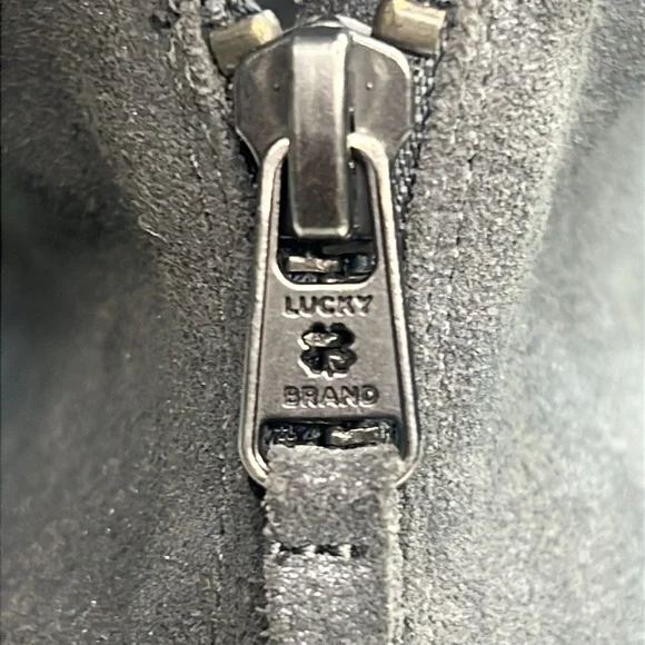 Lucky Brand - Grey Metallic Lahela Suede Booties Women's Size 7.5M - Picture 5 of 8